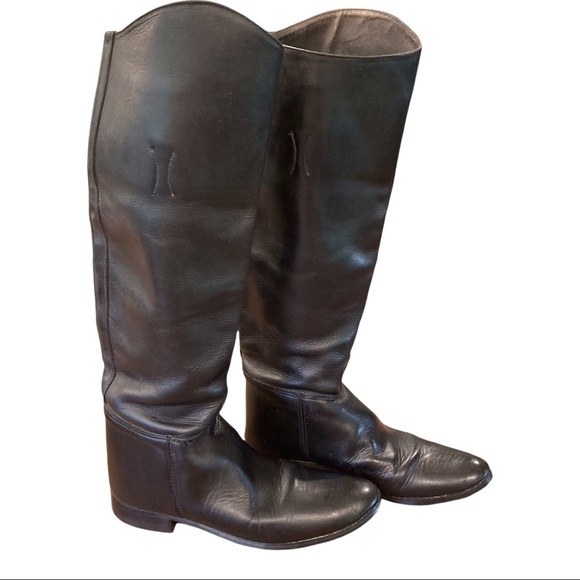 Black leather tall riding boots sz 9.5B - Picture 3 of 15